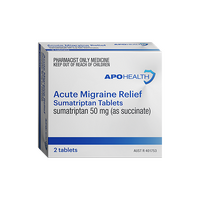 APOHEALTH Acute Migraine Relief Sumatriptan (50mg) 2 Tablets