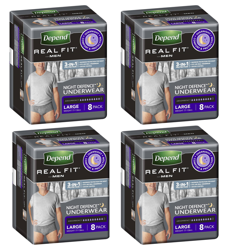 Buy Depend Underwear Realfit Night Defence Male Large 8 Pack
