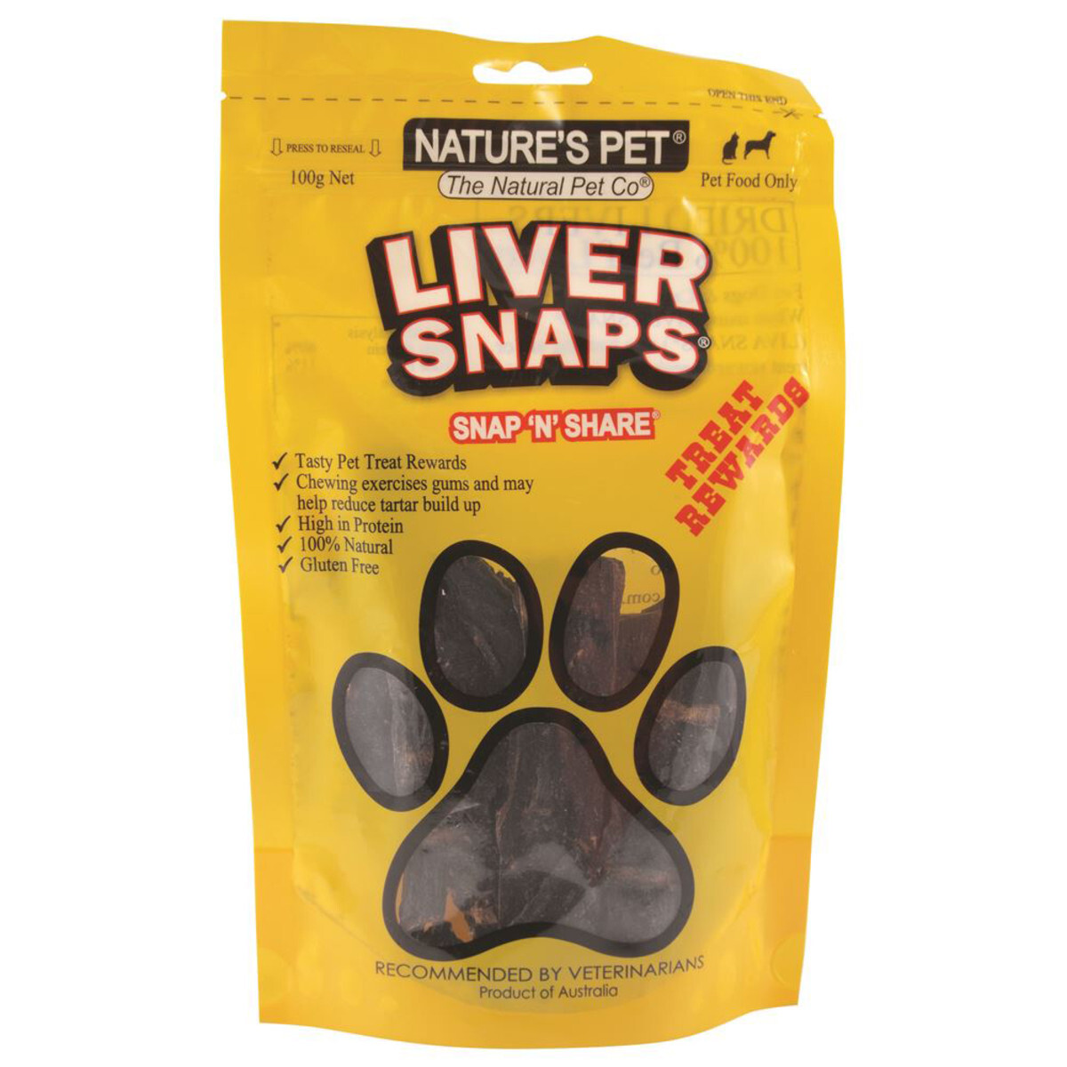 Nature's Pet Liver Snaps 100g 