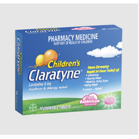 Claratyne Children's Hayfever & Allergy Relief Bubblegum Flavour 10 Chewable Tablets (S2)