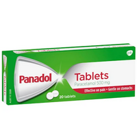 Panadol Pain Relief 20 Tablets Paracetamol Effective on Pain Gentle on Stomachs
