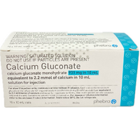 Calcium Gluconate Injection 10% 1g/10ml Vial x10