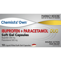 Chemist's Own Ibuprofen+Paracetamol 10 Soft Gel Capsules