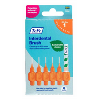 Tepe Interdental Brush 0.45mm Size 1 (Orange) 6 Pack