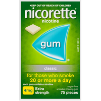 Nicorette Gum Classic 4mg 75 pack