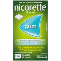 Nicorette Gum Icy Mint 2mg 75 pack