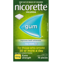 Nicorette Gum Icy Mint 4mg 75 pack