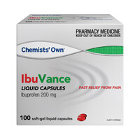 Chemist's Own IbuVance 200mg (100 Soft Gel Liquid Capsules)