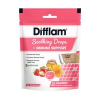 Difflam Soothing Drops + Immune Support Strawberry 20 Drops