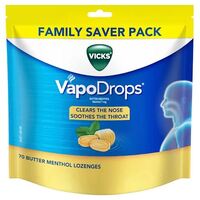 Vicks Butter Menthol VapoDrops 70 Lozenges