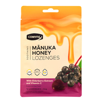 Comvita Manuka Honey Lozenges Elderberry Extract Vitamin C (12Pack)