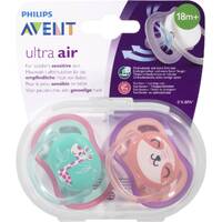 Avent Ultra Air Deco Soothers 18 months+ Assorted Colors 2 Pack 