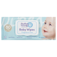 Baby U Baby Wipes Fragrance Free 80 Sheets