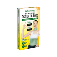 Nature's Shield Organic Cotton Castor Oil Pack Waist Wrap (50cm x 22cm) + Neck Wrap (53cm x 9cm)