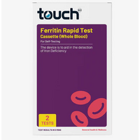 TouchBio Ferritin Rapid Test (Iron Test) - For Self Testing (2 tests per kit)