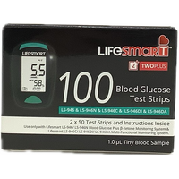 LifeSmart 2TwoPlus Blood Glucose Test Strips (LS-946 & LS-946N) 100