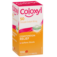 Coloxyl 50mg 100 Tablets 