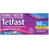 Telfast Hayfever Allergy Relief 60mg [20 Tablets]