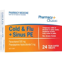 Pharmacy Choice Cold & Flu + Sinus PE 24 Tablets (S2)