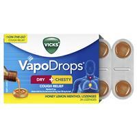 Vicks VapoDrops Dry + Chesty Cough Relief 24 Lozenges