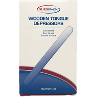 Surgipack Wooden Tongue Depressors 100 Pack