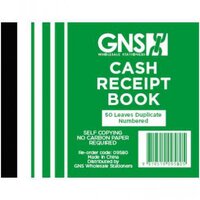 Cash Receipt Book GNS 9580 Duplicate Carbonless