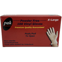 Pak Vinyl Powder Free Gloves X-Large 100 Pack