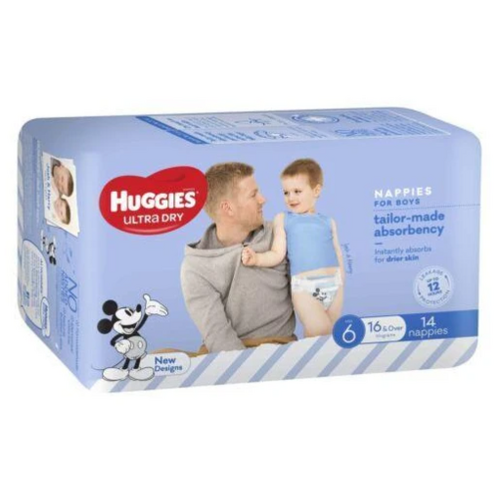 Huggies Ultra Dry Nappies Junior Boy 14 Pack