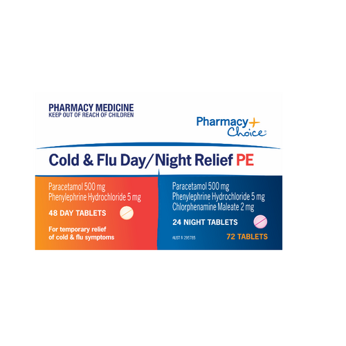 Pharmacy Choice Cold & Flu Day/Night Relief PE 72 Tablets