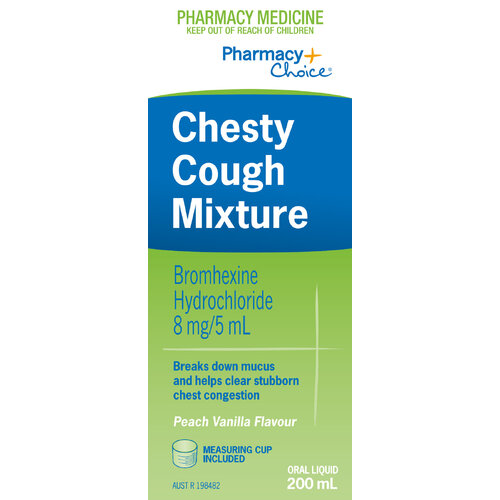 Pharmacy Choice Bromhexine 4mg Chesty Cough Liquid 200ml 