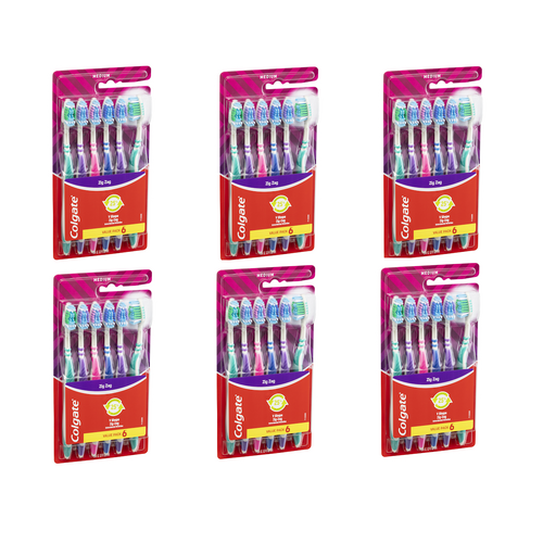 Colgate Zigzag Manual Toothbrush Medium Value 6 Pack x6