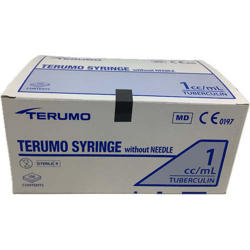 Terumo Syringe 1.0mL Slip Tip No Needle box of 100