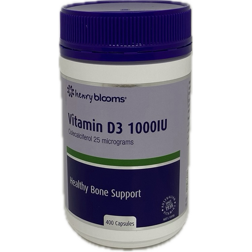 Henry Blooms Vitamin D3 1000 IU 400 Capsules