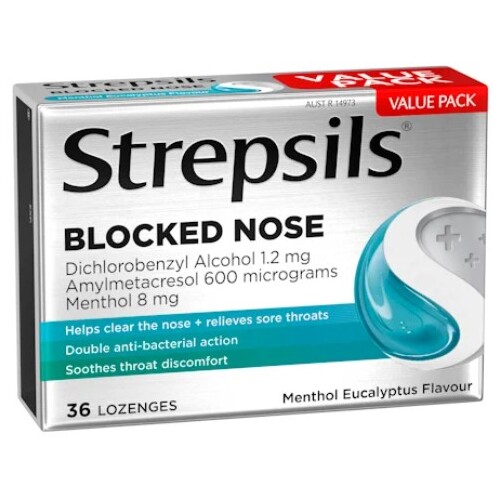 Strepsils Plus Blocked Nose 36 Lozenges