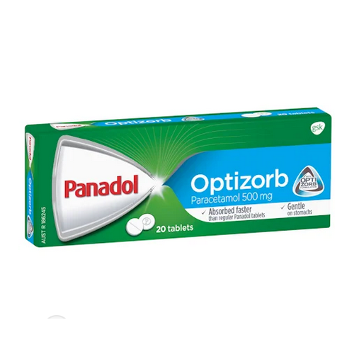 Panadol Pain Relief Optizorb 20 Tablets Paracetamol Fast Acting