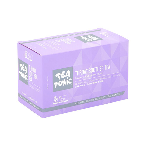 Tea Tonic Organic Throat Soother Tea [20 Tea Bags]