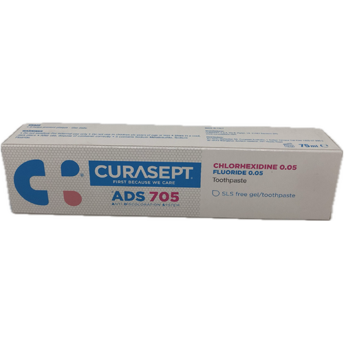 Curasept ADS 705 Chlorhexidine 0.05% Gel Toothpaste 75mL