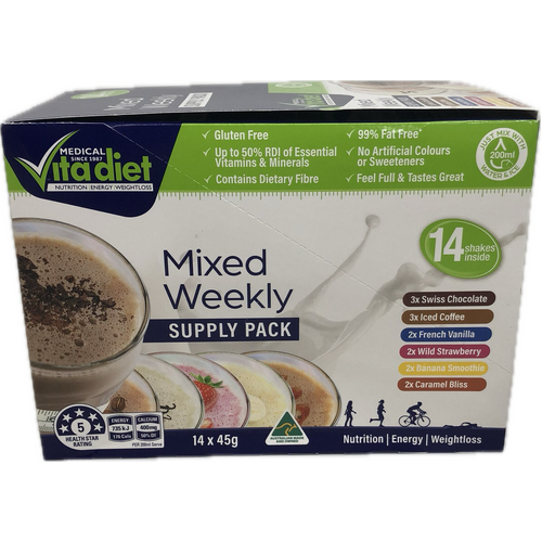 Vita Diet Weight Loss Shakes Mixed Flavours 14 Pack