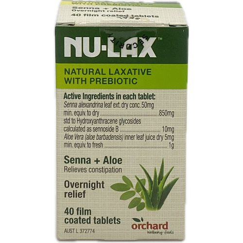 NuLax Natural Laxative Tablets with Prebiotic 40 Tablets