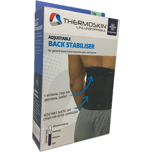 Thermoskin Adjustable Back Stabiliser Black Extra Large 