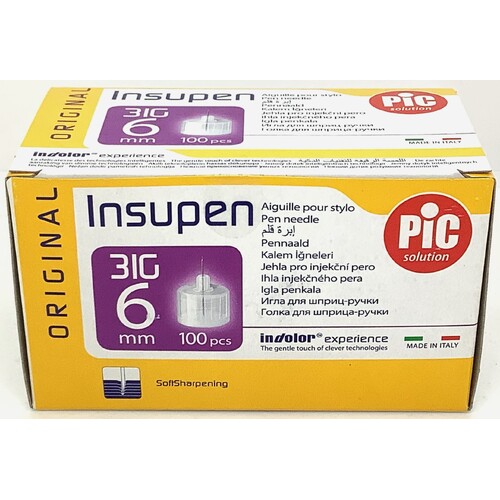 Insupen Pen Insulin Needle 31g 6mm 100