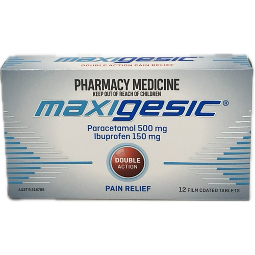 Maxigesic Paracetamol 500mg + Ibuprofen 150mg 12 Film Coated Tablets (S2)