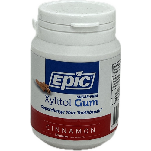 EPIC Xylitol Dental Gum Cinnamon 50pc Tub