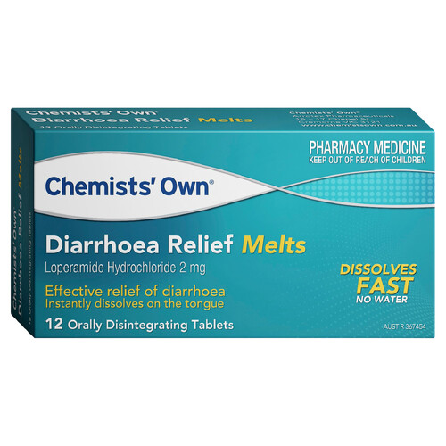 Chemists' Own Diarrhoea Relief Melts 12 OD Tablets