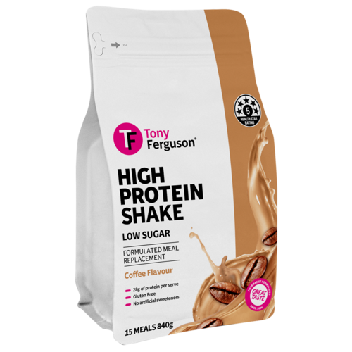 Tony Ferguson Shake High Protein 840g Coffee [Bulk Buy 4 Units]