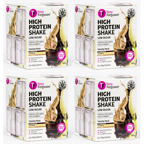 Tony Ferguson High Protein Shake Assorted 10 pack [Bulk Buy 4 Units]