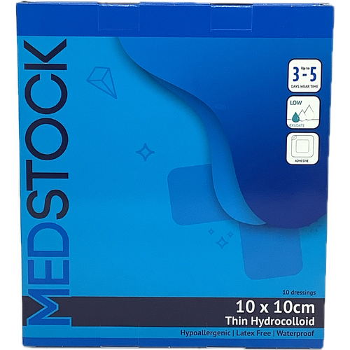 Medstock Hydrocolloid Dressing 10x10cm Box of 10