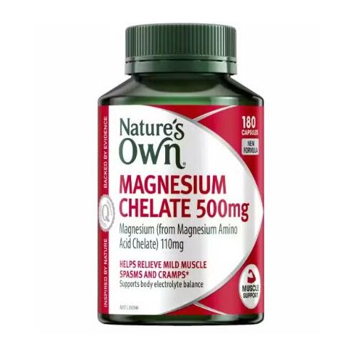 Nature’s Own Magnesium Chelate 500mg 180 Capsules