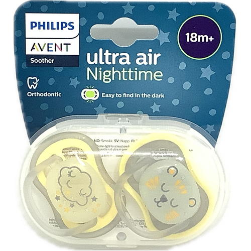 Avent Ultra Air Soother Nighttime Glow 18+ months 2 Pack