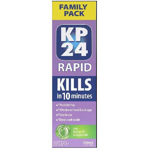 KP24 Head Lice Rapid 250ml With Comb